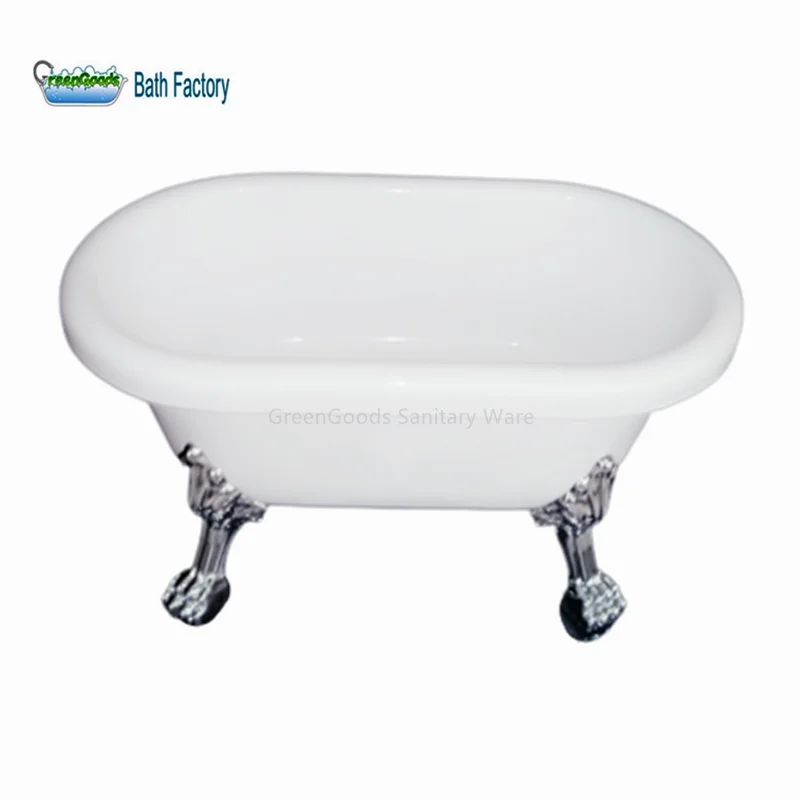 CE Classical New Baby Soaking Acrylic Freestanding Bath Tub Bathroom Standard Size Small Clawfoot Soaker Bathtub with Legs