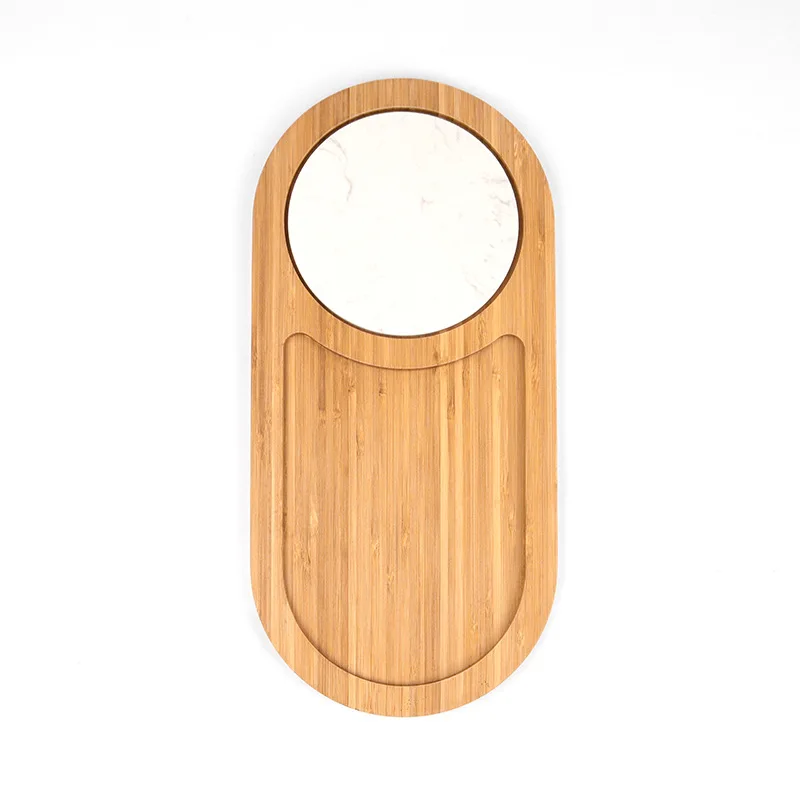 Oval Shape Custom Marble Wooden Kitchen Wooden Cheese Board Equipped With Tool Exclusive For Cheese Common