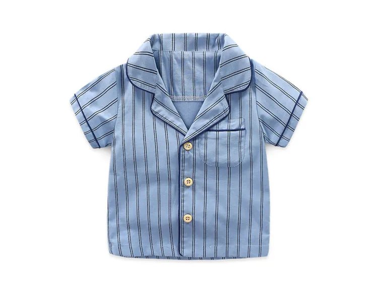 
wholesale striped pyjamas 2 piece set children cotton pyjamas 