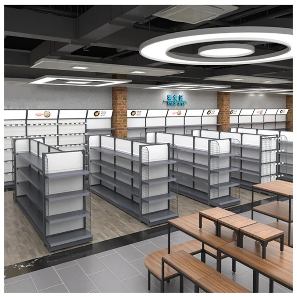 Manufacturer display rack 5 layers metal supermarket equipment gondola display shelf supermarket steel shelves