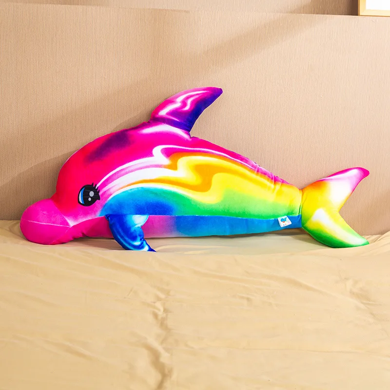 New Design Rainbow Stuffed Sea Animal dolphin plush toy