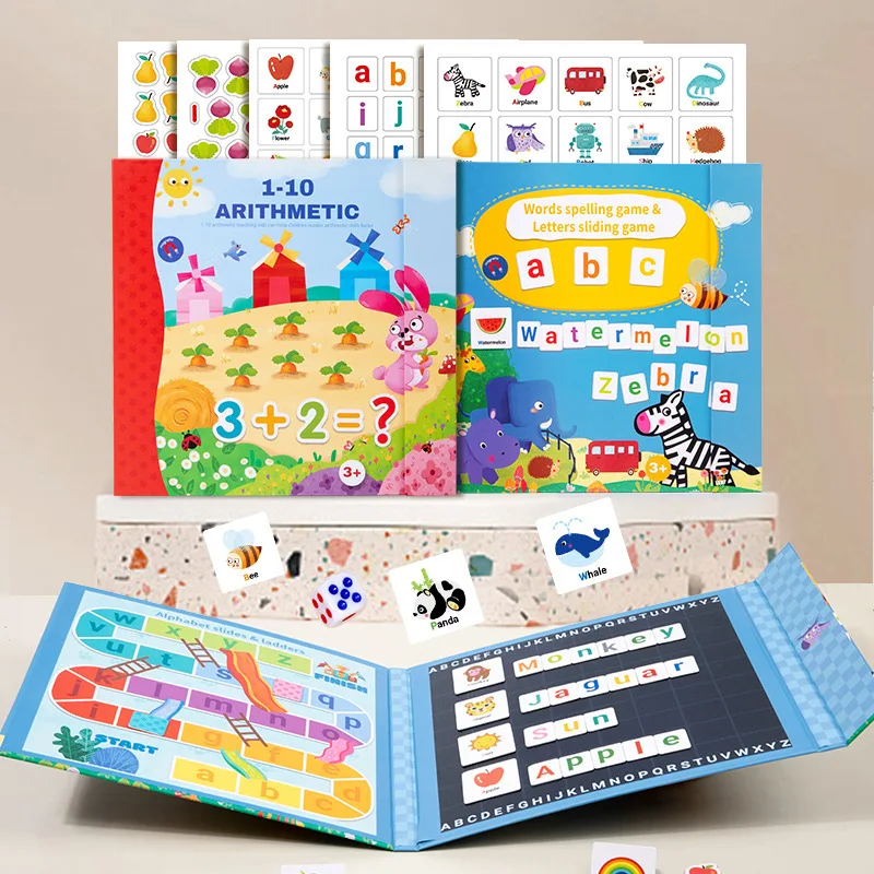 Children magnetic book number letter cognitive learning toy baby mathematics intelligence development toys