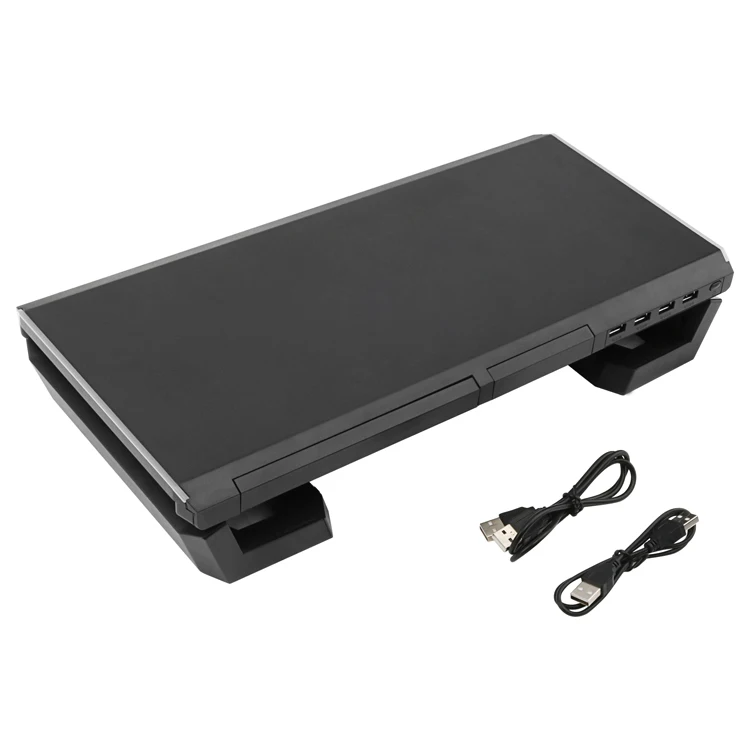 Отличная roc 4 в 1 монитор и подставка для ноутбука с выдвижным ящиком держатель телефона USB hub RGB свет ноутбук подставки Регулируемая по высоте