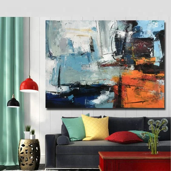 Hand painted modern large wall art oil painting for living room