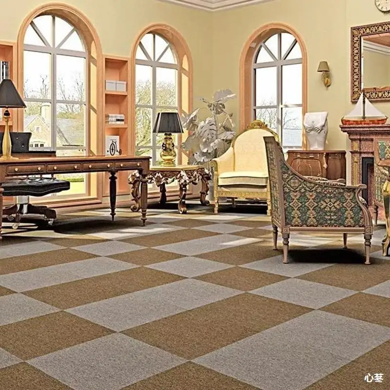 Manufacturers supply carpet tile PVC bottom patchwork carpet bedroom single color patchwork carpet