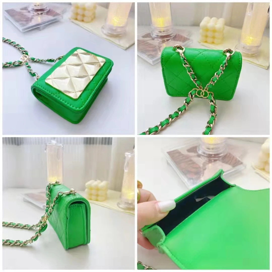 11088-2# hot sale girls fashion mini quilted cross body phone case bags purse cute cosmetics case bags with chain strap