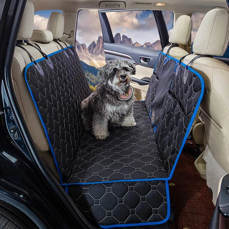 Waterproof Nonslip Pet Seat Cover For Back Seat With Storage Pockets Mesh Visual Window
