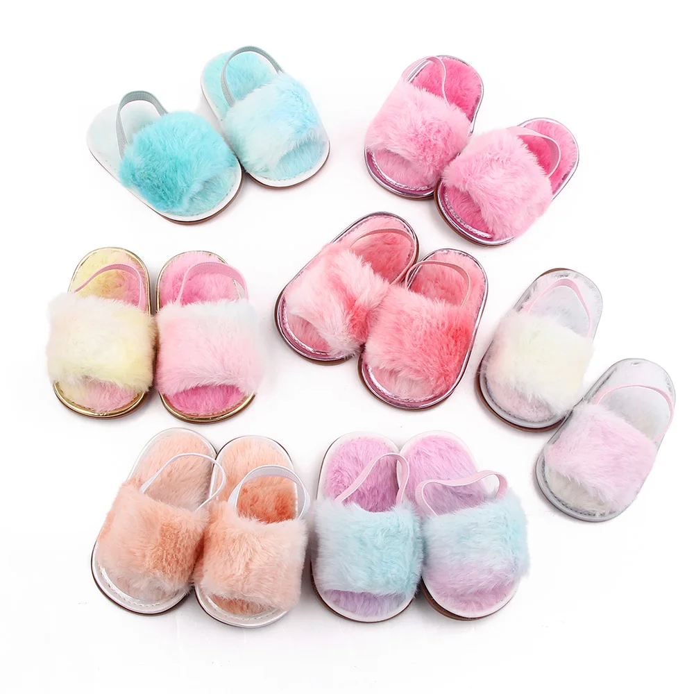 2021 hot selling baby sandals plush sandals indoor walking sandals  boys girls prewalker shoes