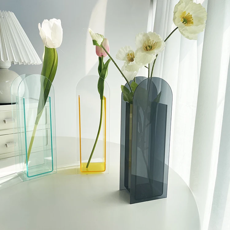 Acrylic Flower Vase Ins Style Floral Arrangement Vases Modern Nordic Floral Vases For Wedding Centerpieces Home Decorations