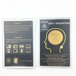Mobile Phone Anti Radiation Sticker Custom 24k Gold Foil Sticker Round Quantum Shield box package 5G Wifi Blocker