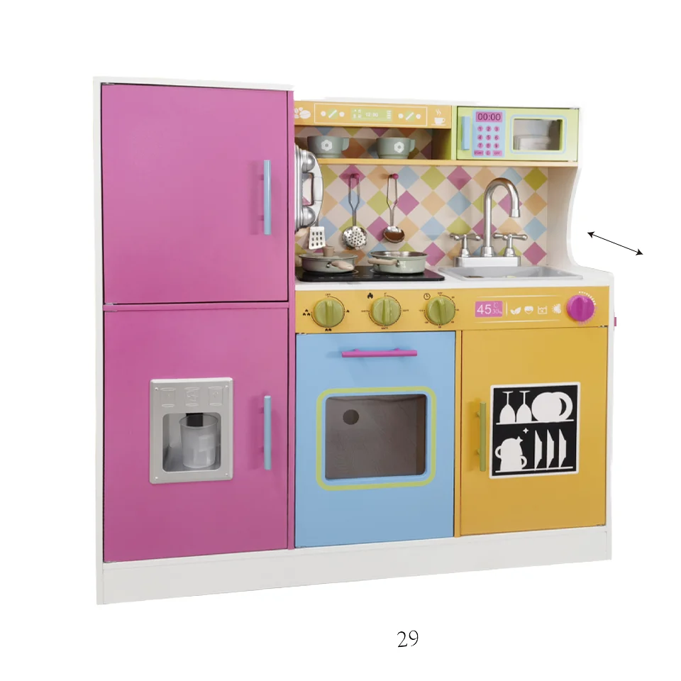 Unisex Wooden Kitchen Toy Set Popular Educational Pretend Play Refrigerator Toy for Kids for Girls & Boys