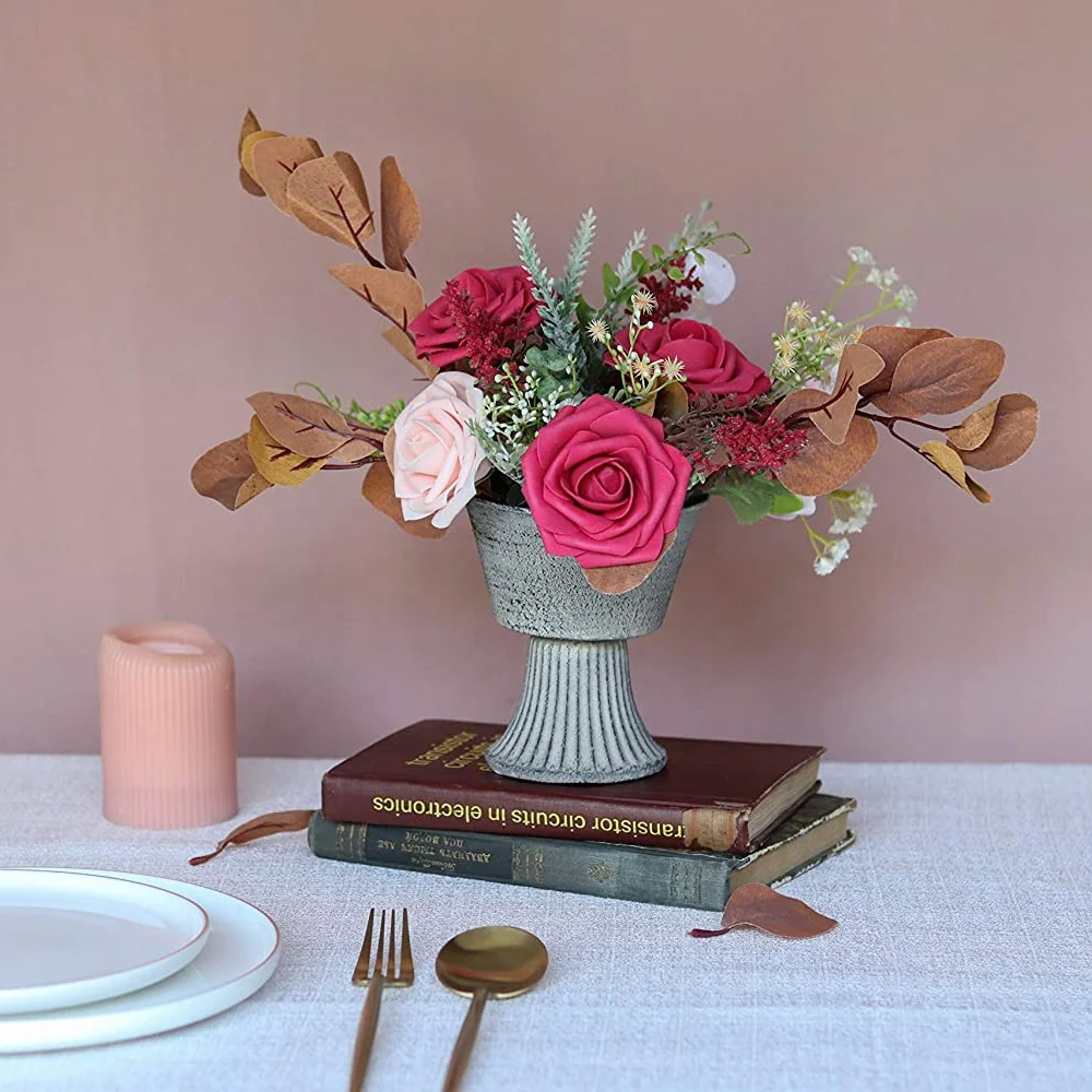 Artificial Flowers Fuchsia Roses home decorations hot pink for decorative artificial foam rose flower for wedding
