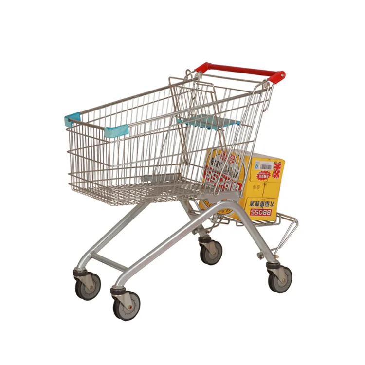 Supermarket Shopping Basket Trolley Grocery Stainless Steel Cart Shopping Trolley