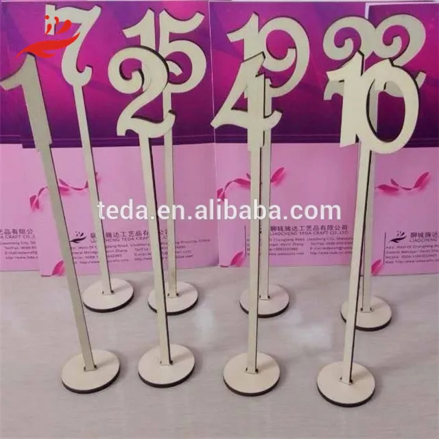 2021 laser cut wooden table numbers for wedding decoration