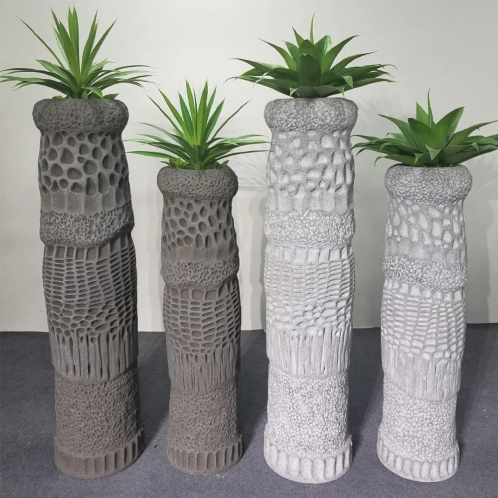 Modern Flower Pots Indoor Outdoor Decoration Plant Pots Tall Size Garden Home Fiberglass Pots For Plant Planter