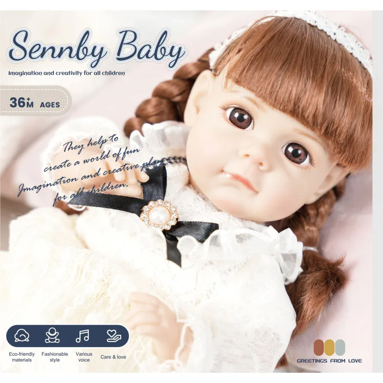 36CM  Doll Reborn Asleep Lifelike Soft Touch Cuddly Baby 3D Skin Art Doll 14-inch