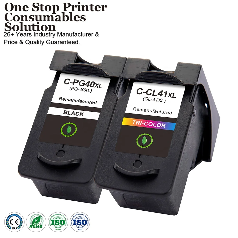 INK-мощность PG-40 PG40 PG 40 CL-41 CL41 CL 41 Премиум Восстановленный чернильный картридж для Canon Pixma MP160 MP190 IP 1800 принтер