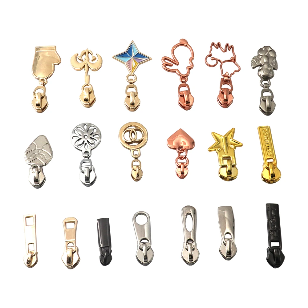 Логотип на заказ металлическая молния из цинкового сплава креативный дизайн молния-слайдер для куртки