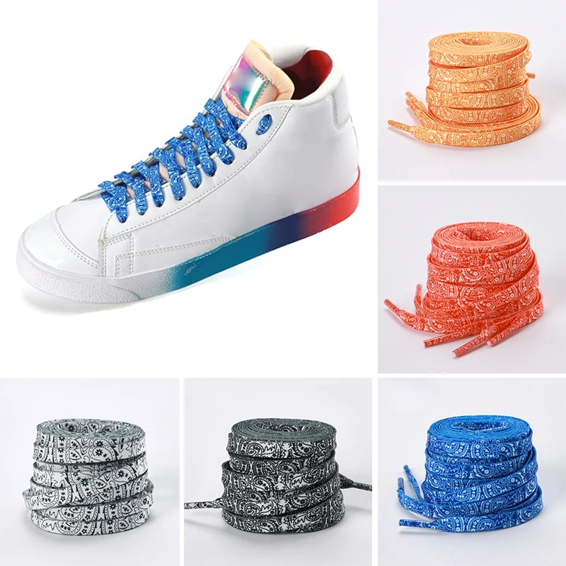 New custom sports casual basketball shoes shoelace creative high-quality painted shoelaces Cashew flower shoelaces