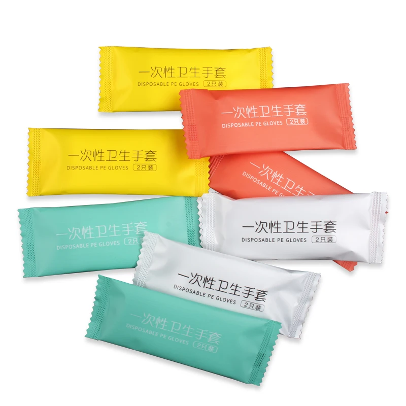 Disposable PE Gloves individually package single pack Gloves Food Grade Hairdressing kitchen  restaurant cheap hot with CE