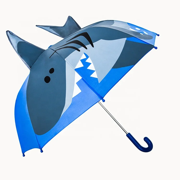 Dinosaurs kids safety manul open custom color frame fiberglass 3D umbrella windproof