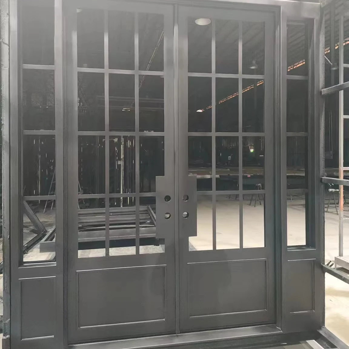KDSBUILDING Customizable Wrought Iron Doors with Glass Inserts