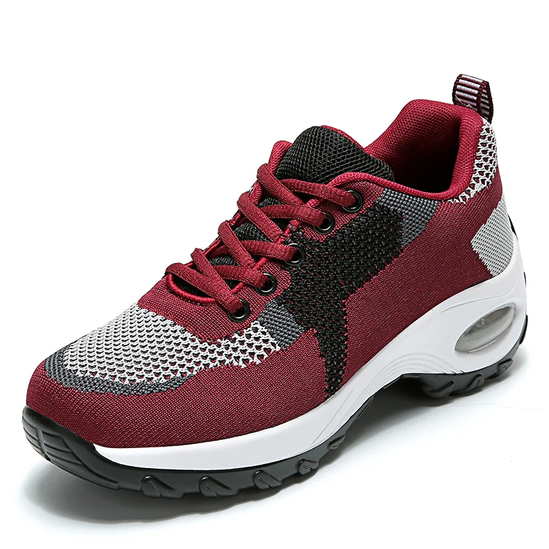 Plus size wholesale price knitted upper air cushion sports shoes women women sneakers women tennis shoes