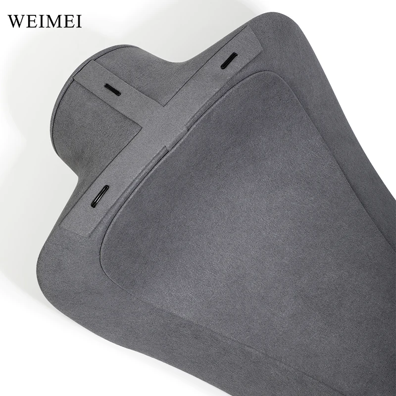 WEIMEI gray suede leather necklace holder jewelry stand necklace display showcase Neck prop for jewelry store