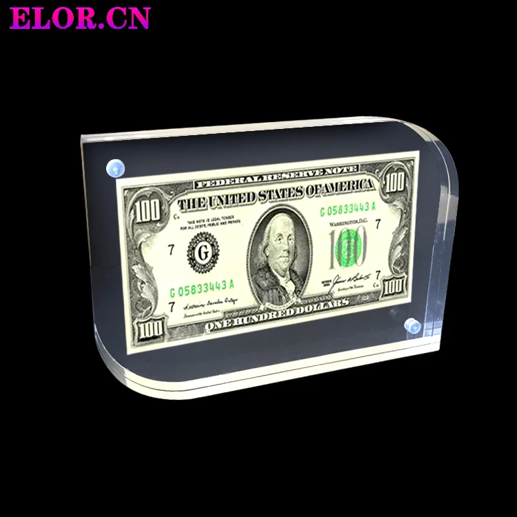 Elor Acrylic Custom Banknote Favorites With Magnetic Attraction High Quality Transparent Frame Business Gifts