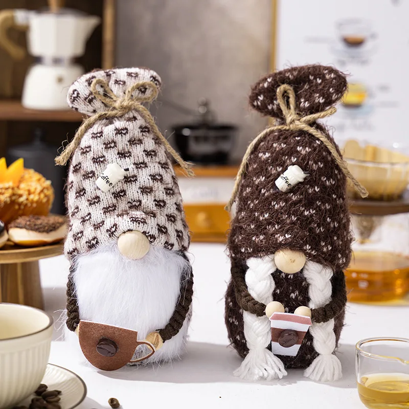 Coffee Dwarf Plush Bar Decoration Swedish Coffee Faceless Doll Toy Kitchen Gnome Ornaments