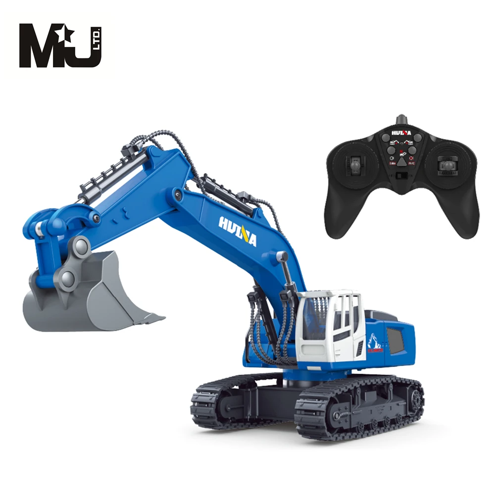 2022 New Arrival RC Toy Excavator Model 9 Channel Alloy 1/18 Scale Digger Crawlers Wheel Engineering Vehicle Tractor Toys