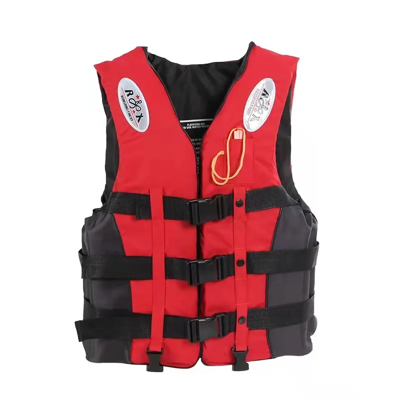 Kayak life jacket with whistle strap tightening non-inflatable vest swimming safety protection people adult life jacket