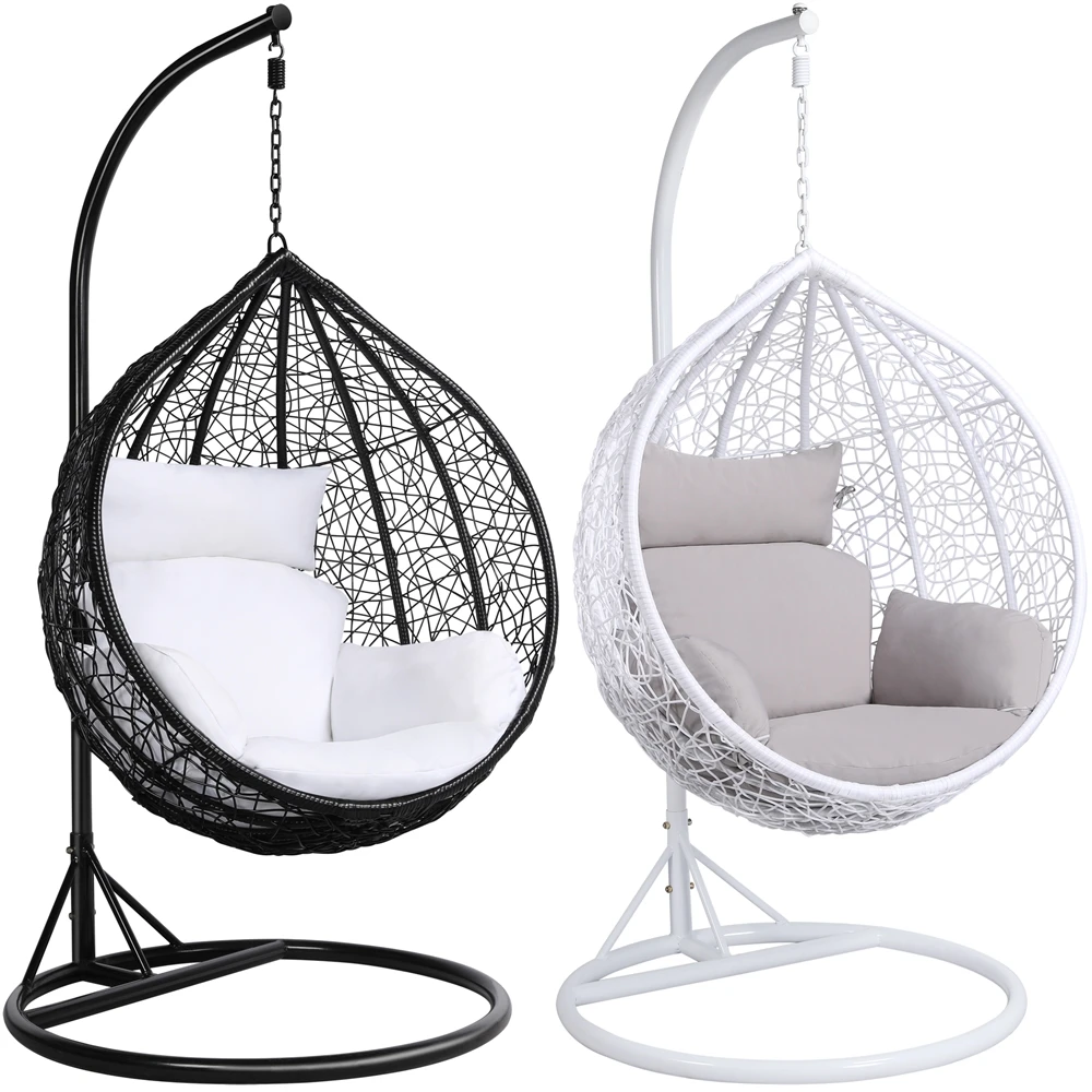Wholesale Custom Outdoor Furniture Living Room Egg Chair Hammock Patio Hanging Balcony Garden Rattan Egg Swing Chair With Stand