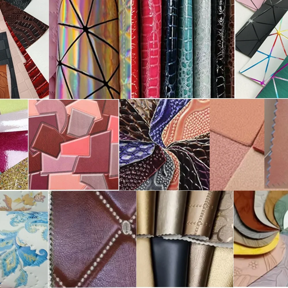 Synthetic Leather pu pvc fake artificial faux Microfiber Glitter fabric print Leather sheet roll for sofa shoe garment bag glove