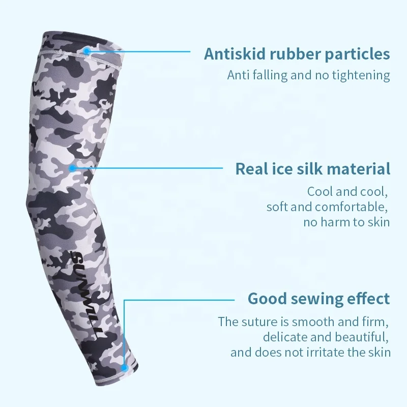 Custom Summer UV Sun Protection Sports Compression Football Volleyball Cycling Running Arm Sleeves