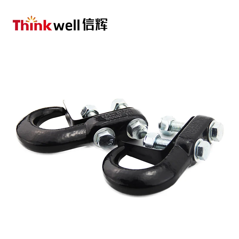 Универсальный кованый тягач для тягача, передний бампер с черным буксировочным крюком, грузовик для автомобиля