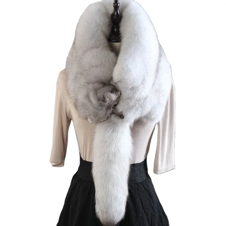 Fox neck genuine leather whole fox hair collar both men and women autumn and winter shawl  fur scarf