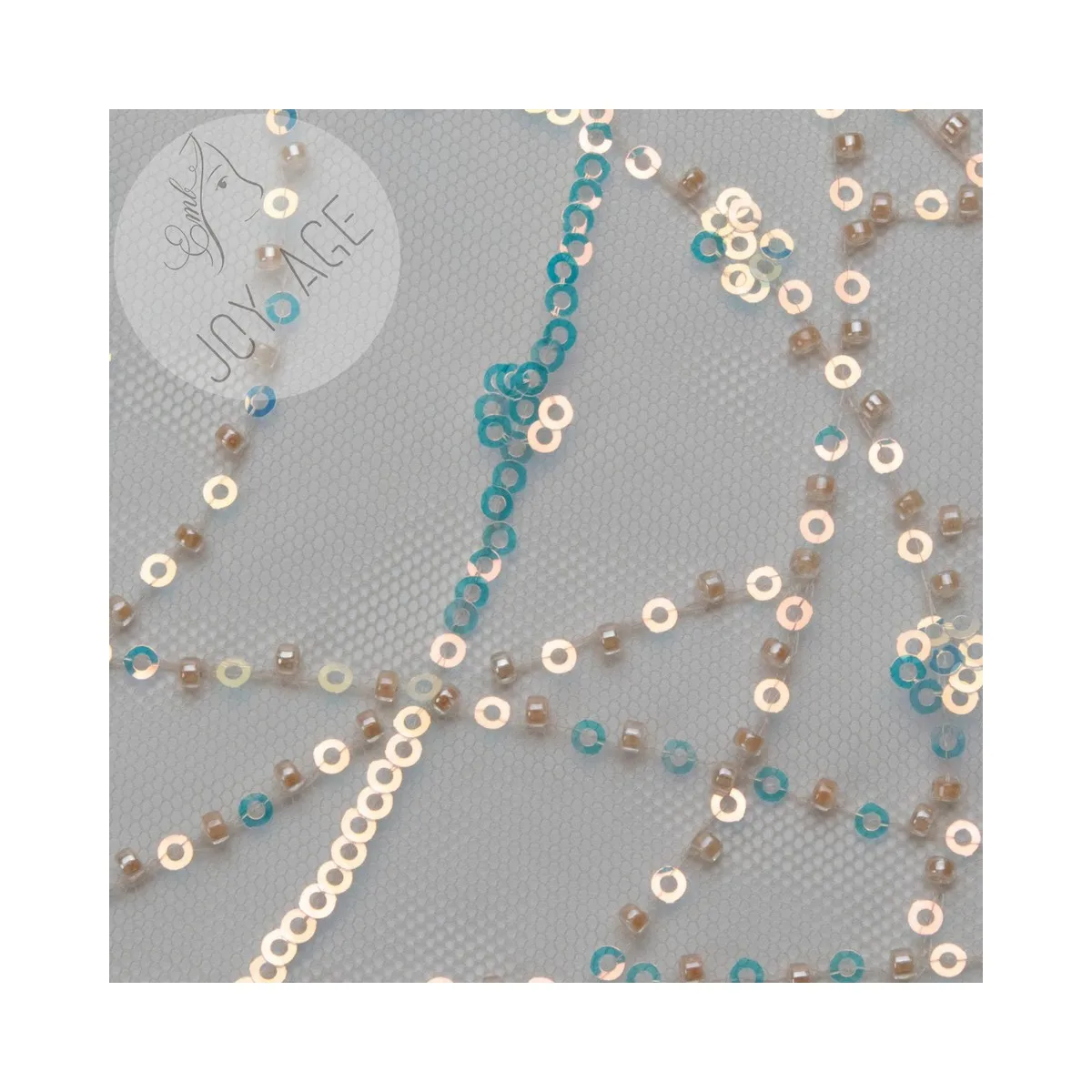 Polyester 9mm Embroidery Transparent Sequins Net Mesh Tulle Lace Stripes Wed Dress Fabric With Beads