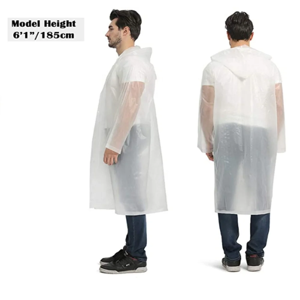 
Raincoat with Hood and Elastic Cuffs, Reusable Poncho Portable EVA RAINWEAR Women Adults Men Single-person Rainwear Girls Hiking 