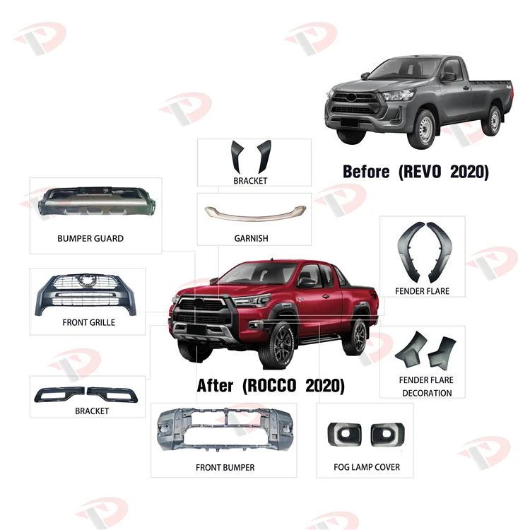  Комплект аксессуаров для кузова пикапа 4x4 toyota hilux new revo upgrade to rocco
