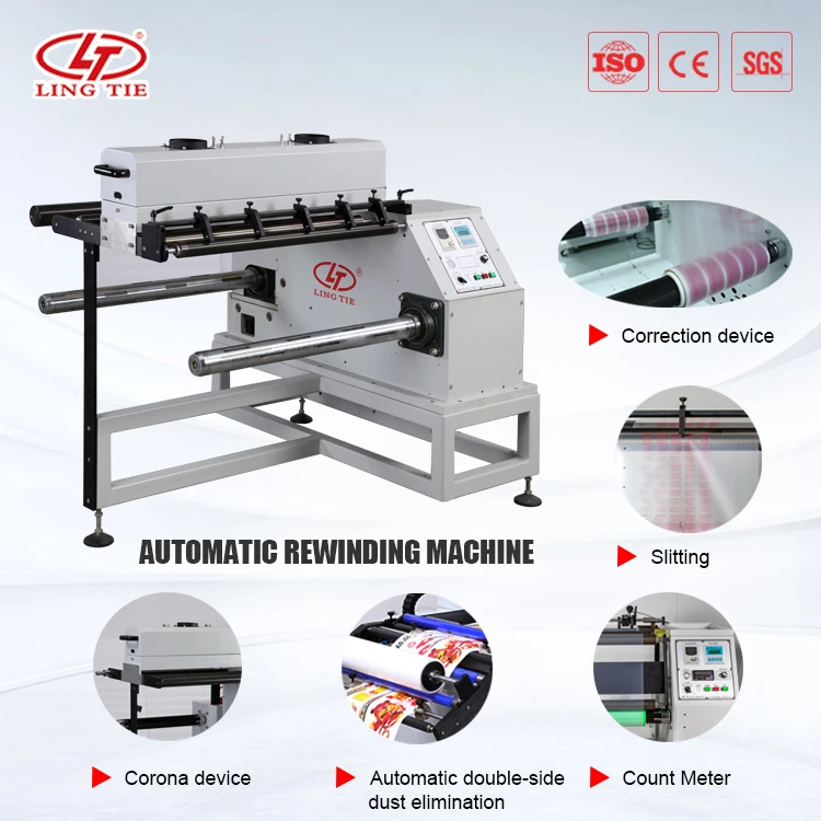 Film Paper Label Roll Automatic Slitter Rewinder