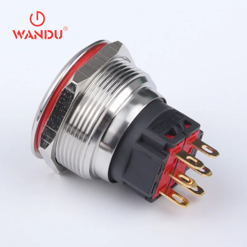 12 мм 16 мм 19 мм 22 мм 25 мм 30 мм круглая Водонепроницаемая Ip67 металлическая кнопка мгновенного фиксации переключателя