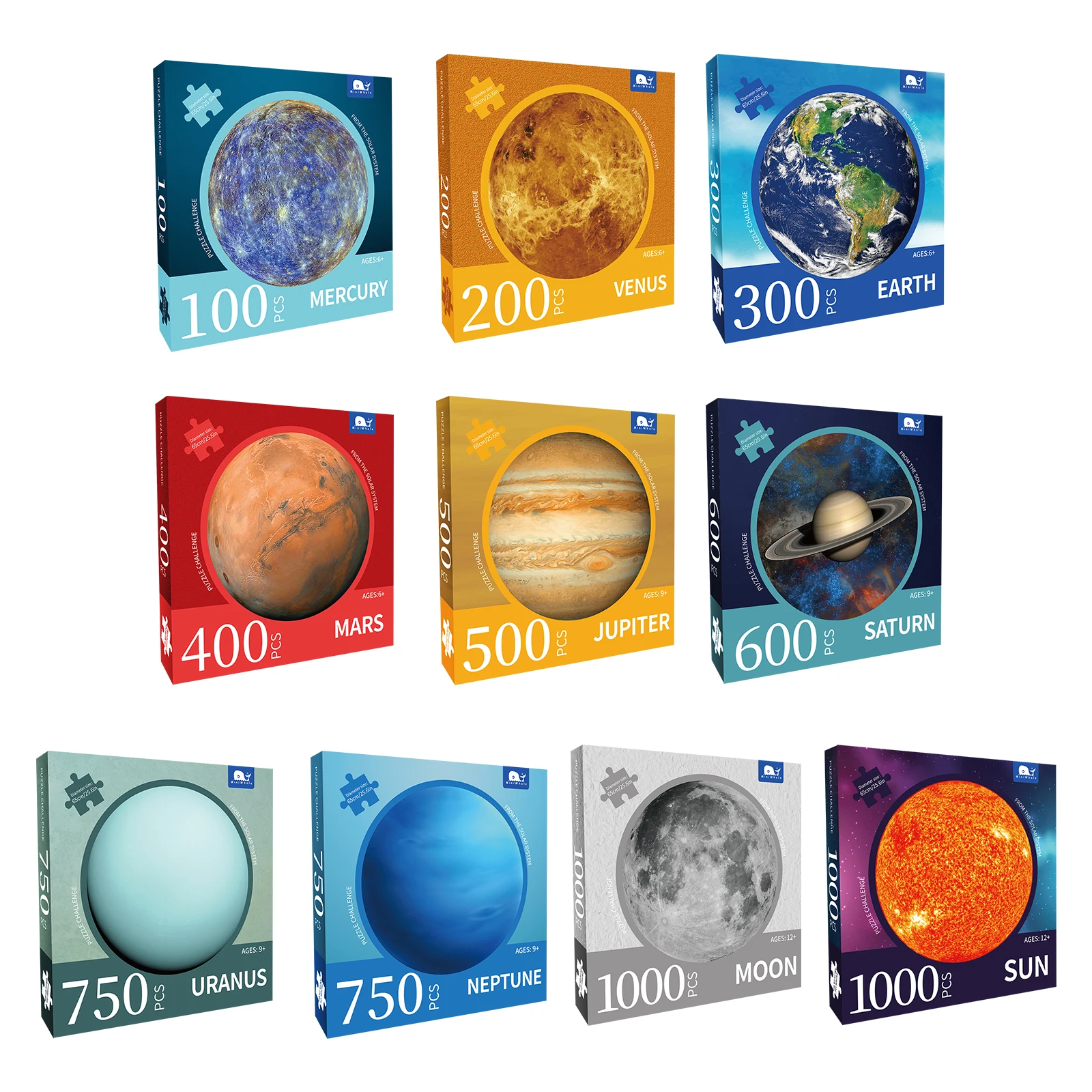 Miniwhale Round puzzle  400pcs Mars educational paper toys for kids adult  jigsaw puzzle shapes