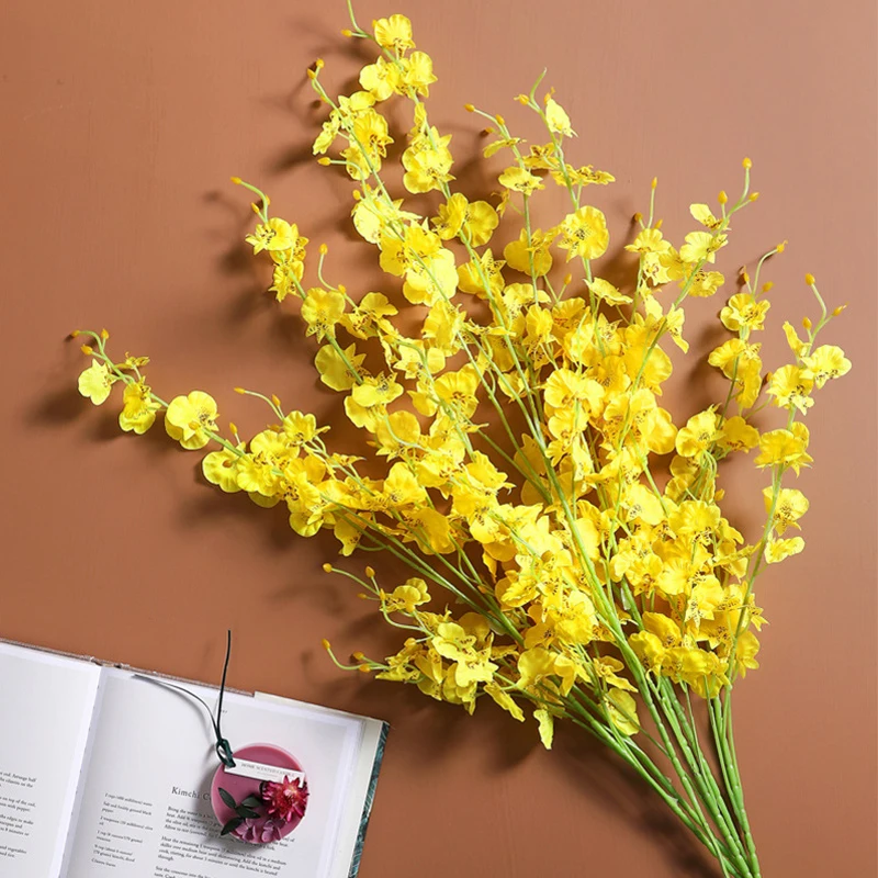 wholesale yellow artificial plants decoration flower vase dried flower bouquet home decor artificial flowers