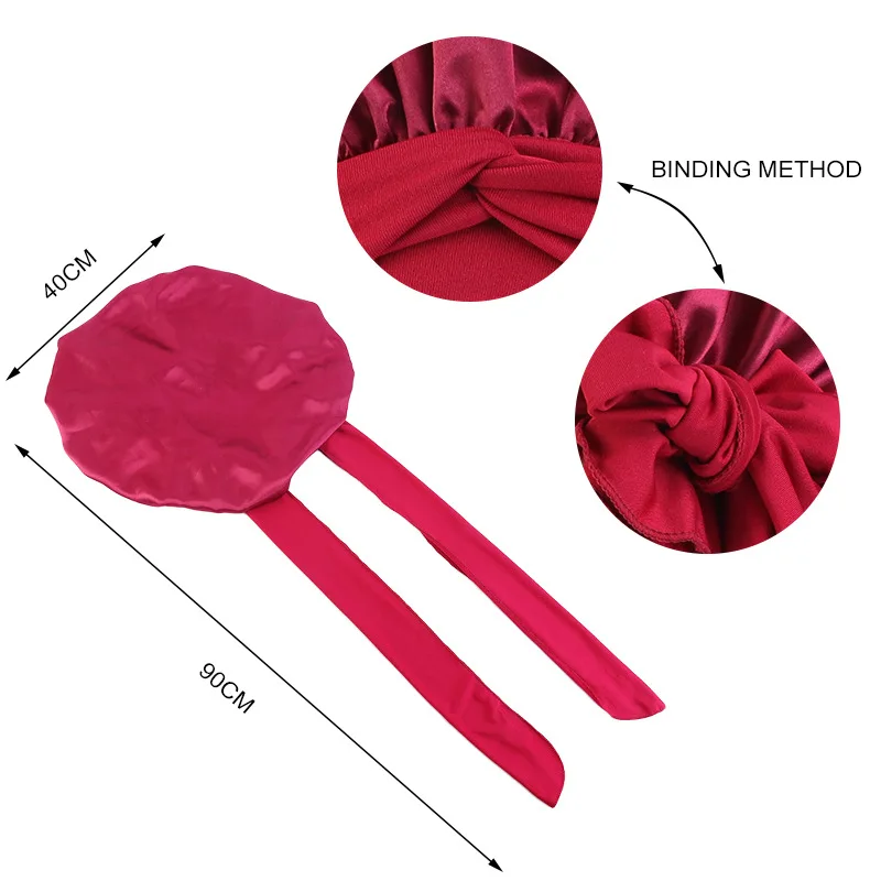 Syh856 Silk Bonnet for Sleeping Women Satin Bonnet Hair Bonnet Night Sleep Cap Scarf wrap for Curly Hair with tie Band