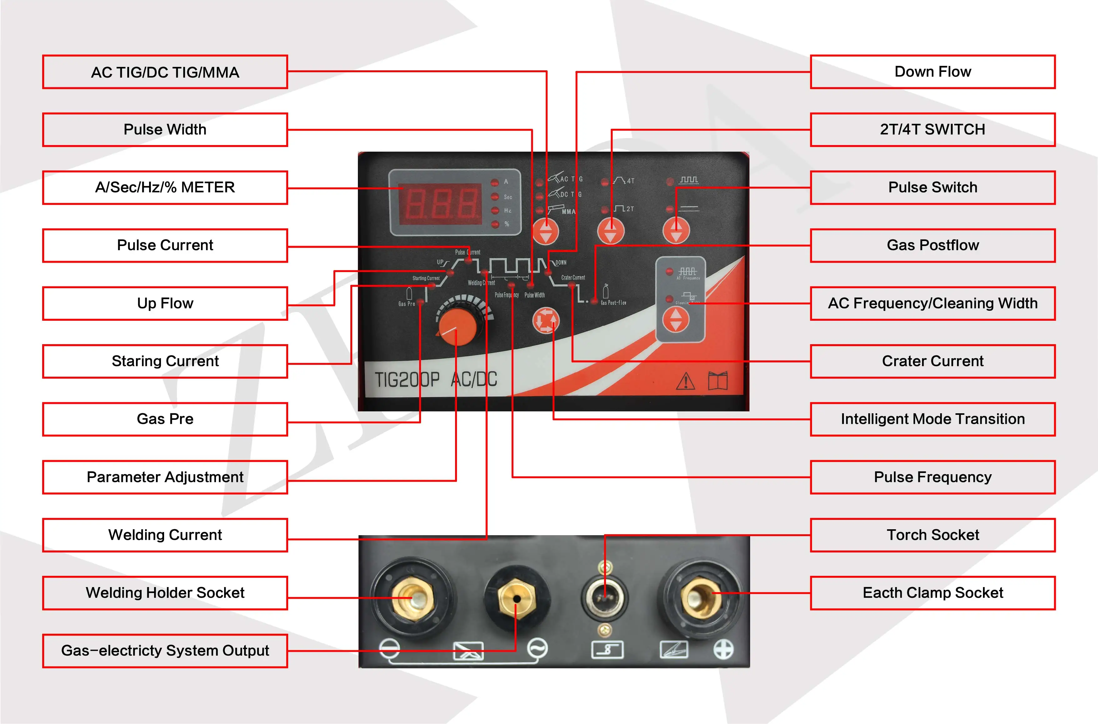 Popular tig welder ac dc aluminum expert 2T/4T function inverter welding machine