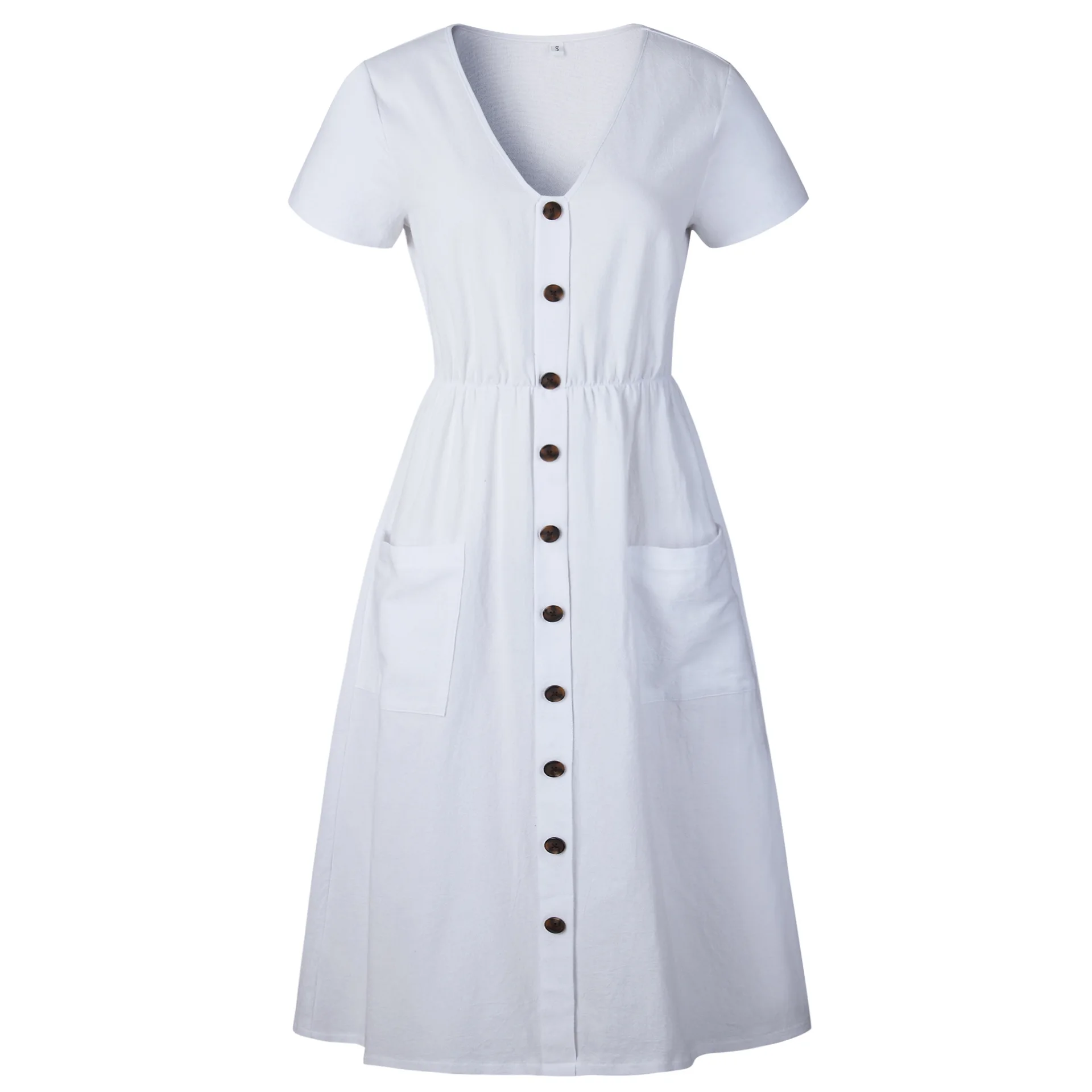 
Summer New Sexy v-Neck White Dress, Female Dress t-Shirt Dress That Looks Like a Nurse 