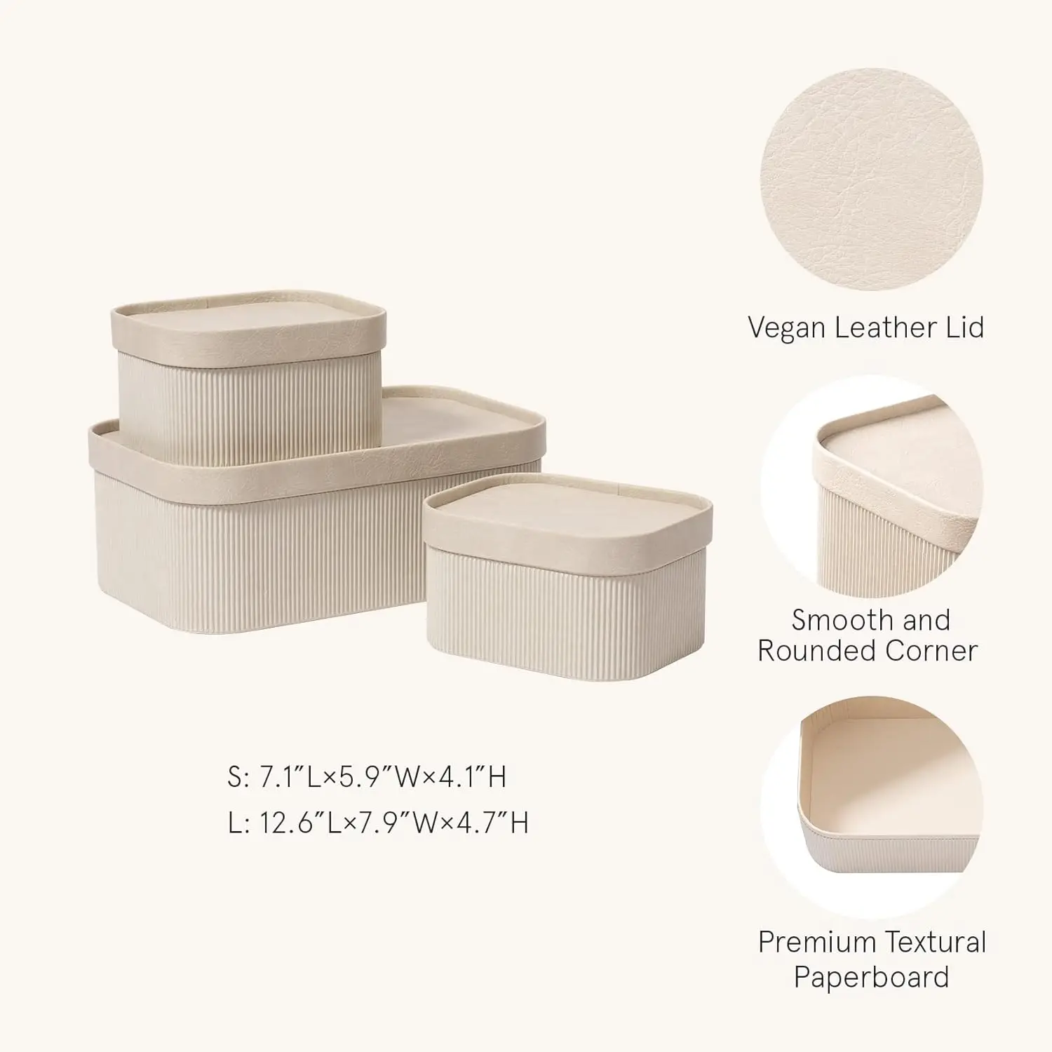 Simple Style Paper Boxes Decorative Tray Organizer Bins Fluted Cardboard Storage Baskets for Jewelry Organizing