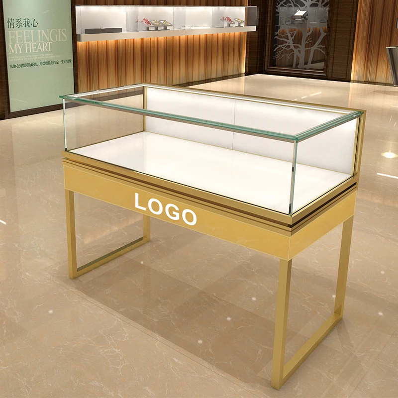 foshan jewelry showcase Customized  mall display kiosk  jewellery shop counter design for sale