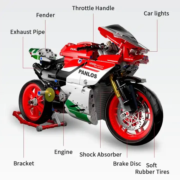 New Arrival Racing Car Kit Simulation Ducati V4S Motorcycle Autocycle Model Building Blocks Bricks Toys